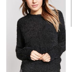 F21 Black fuzzy sweater